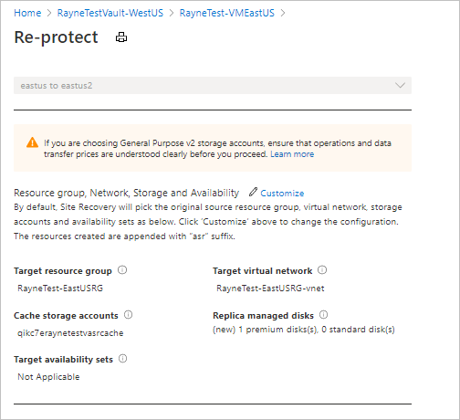 Página de configurações da nova proteção