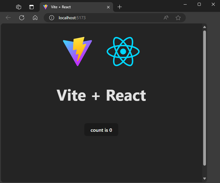 Captura de tela do aplicativo Web React gerado.