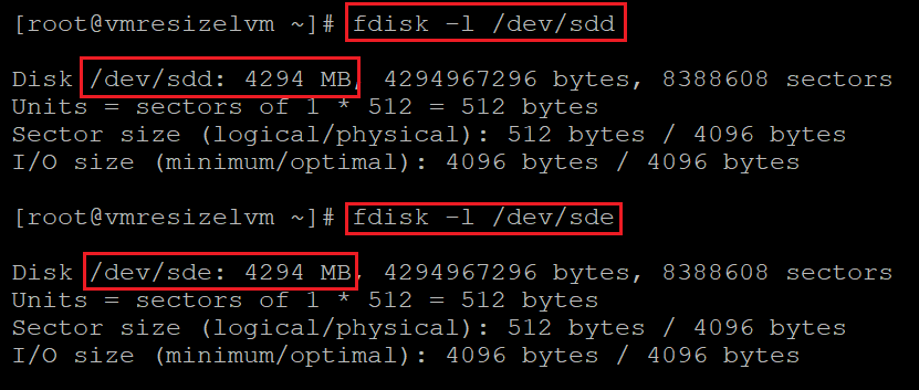 Captura de tela mostrando o código que verifica tamanhos de disco com os resultados destacados.