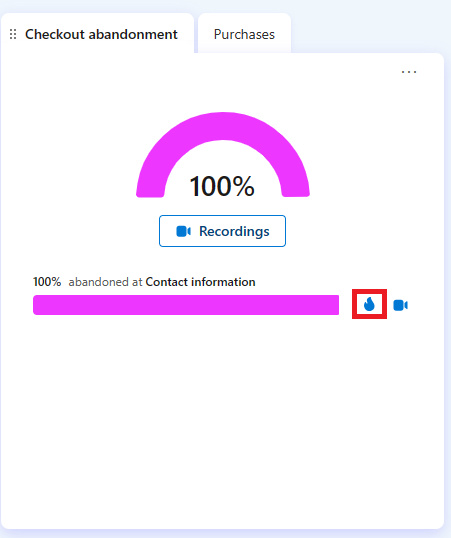 Select heatmaps on checkout abandonment step.