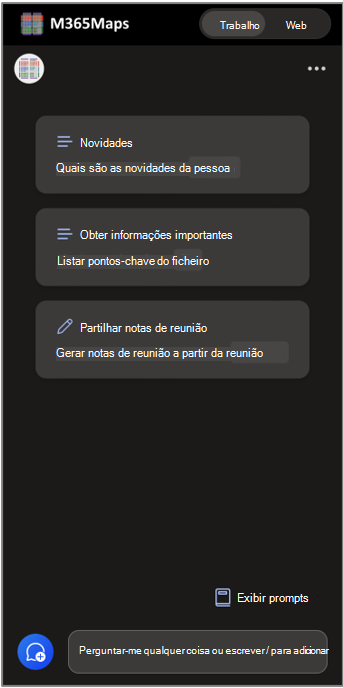 Copilot para Microsoft 365 em dispositivos móveis.