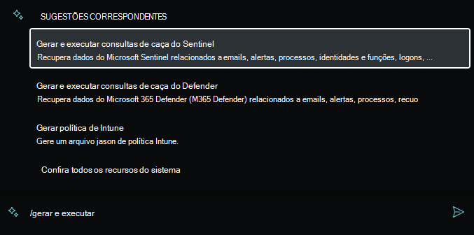 Captura de ecrã a mostrar o pedido sugerido para Microsoft Sentinel consultas de investigação.