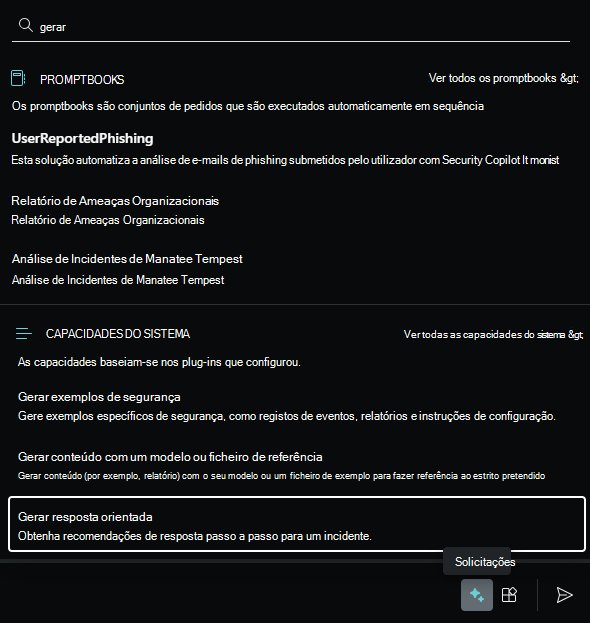 Captura de ecrã a mostrar a lista filtrada de capacidades do sistema para o plug-in Microsoft Defender XDR.