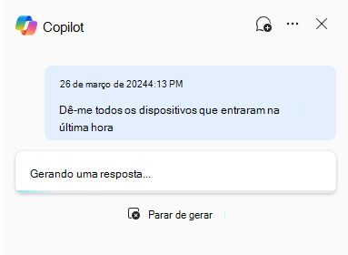 Captura de ecrã a mostrar Security Copilot na investigação avançada que gera uma resposta.