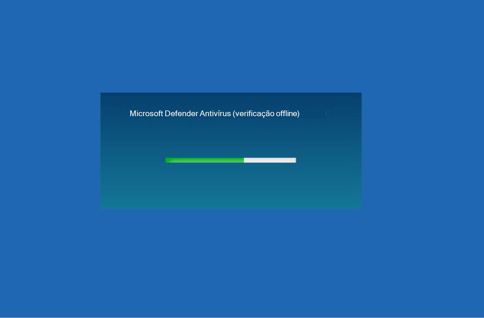 Captura de ecrã a mostrar a análise do Antivírus Microsoft Defender.