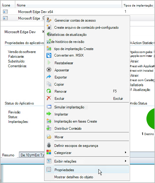 Configurar as propriedades do aplicativo