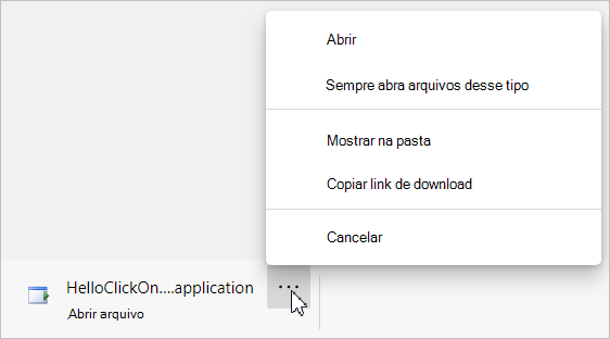 Aviso de download de arquivo