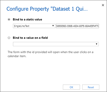 Caixa de diálogo Configurar propriedade.