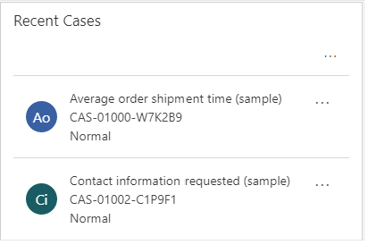 A seção Ocorrências recentes na página Resumo do cliente.