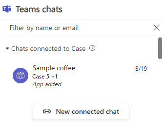 Captura de tela que mostra o botão Novo chat conectado no painel de chat do Teams.