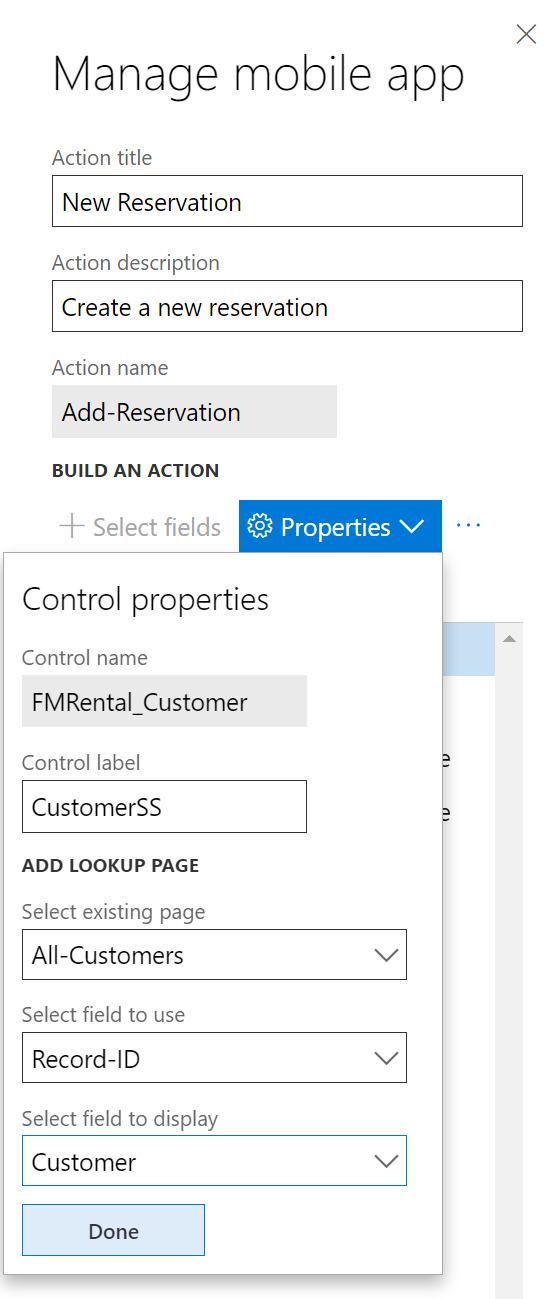 Setting the control properties.