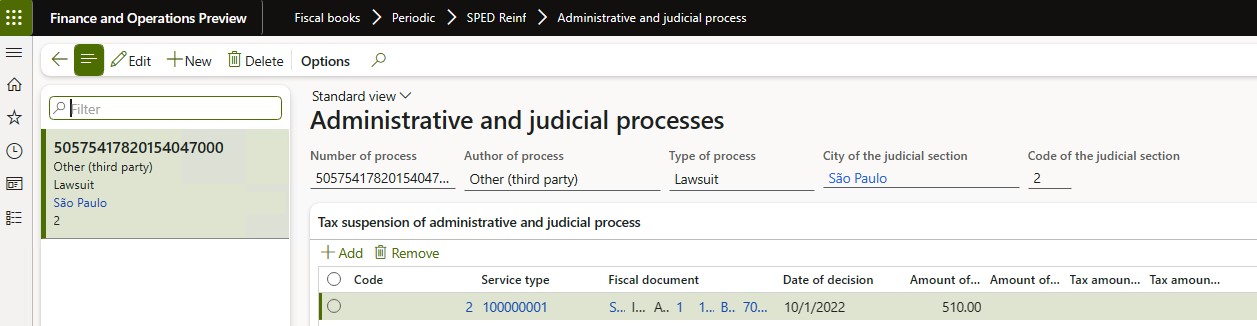 Processo judicial administrativo.