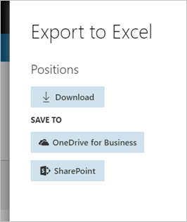 Exportar para a caixa de diálogo do Excel.