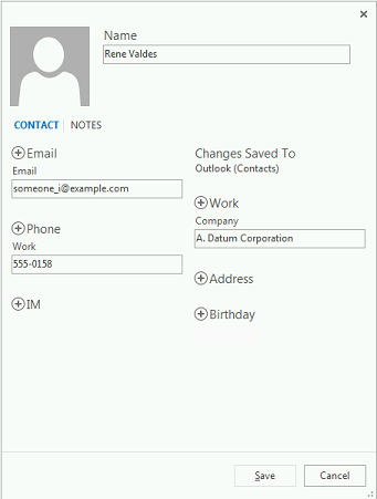 Contato de José sem nenhum Cargo nos aplicativos do Dynamics 365.