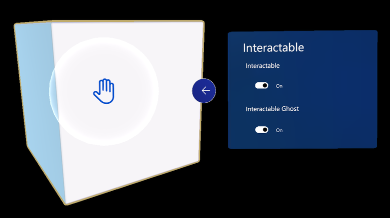 O menu Editar abre um cubo selecionado, mostrando as configurações interativas.