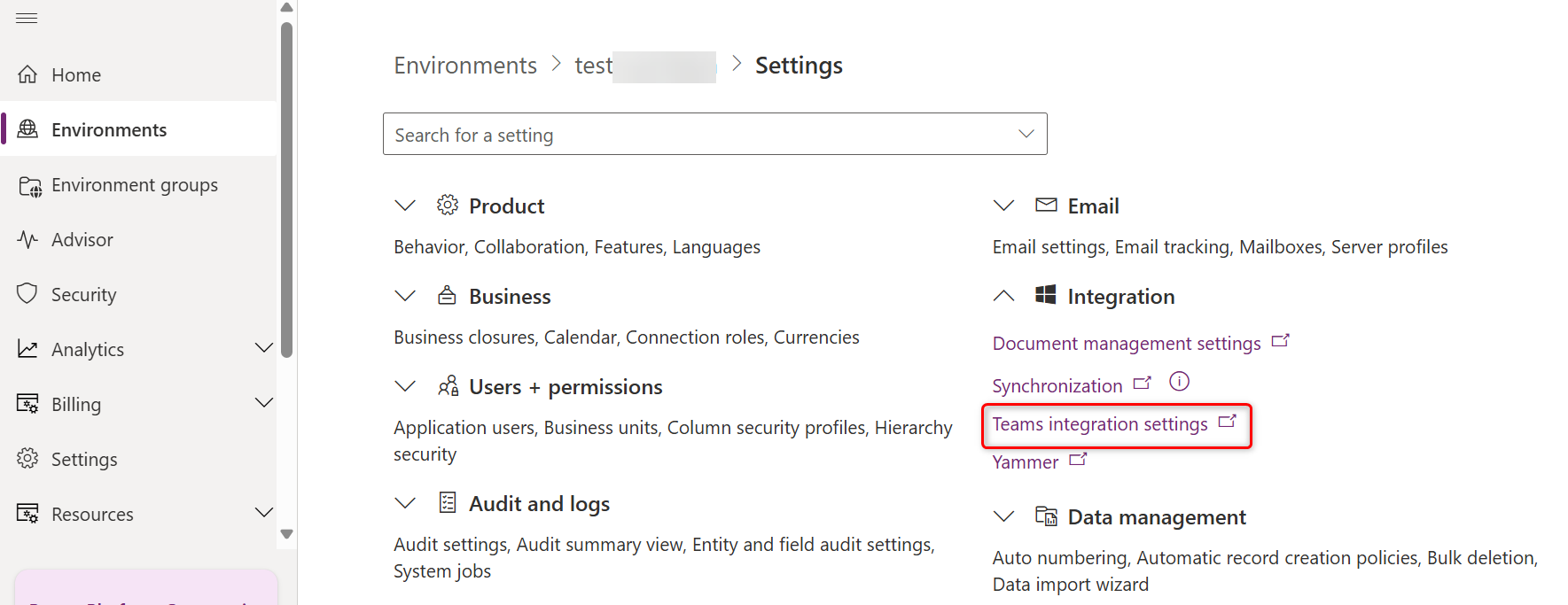 Captura de tela das configurações do sistema