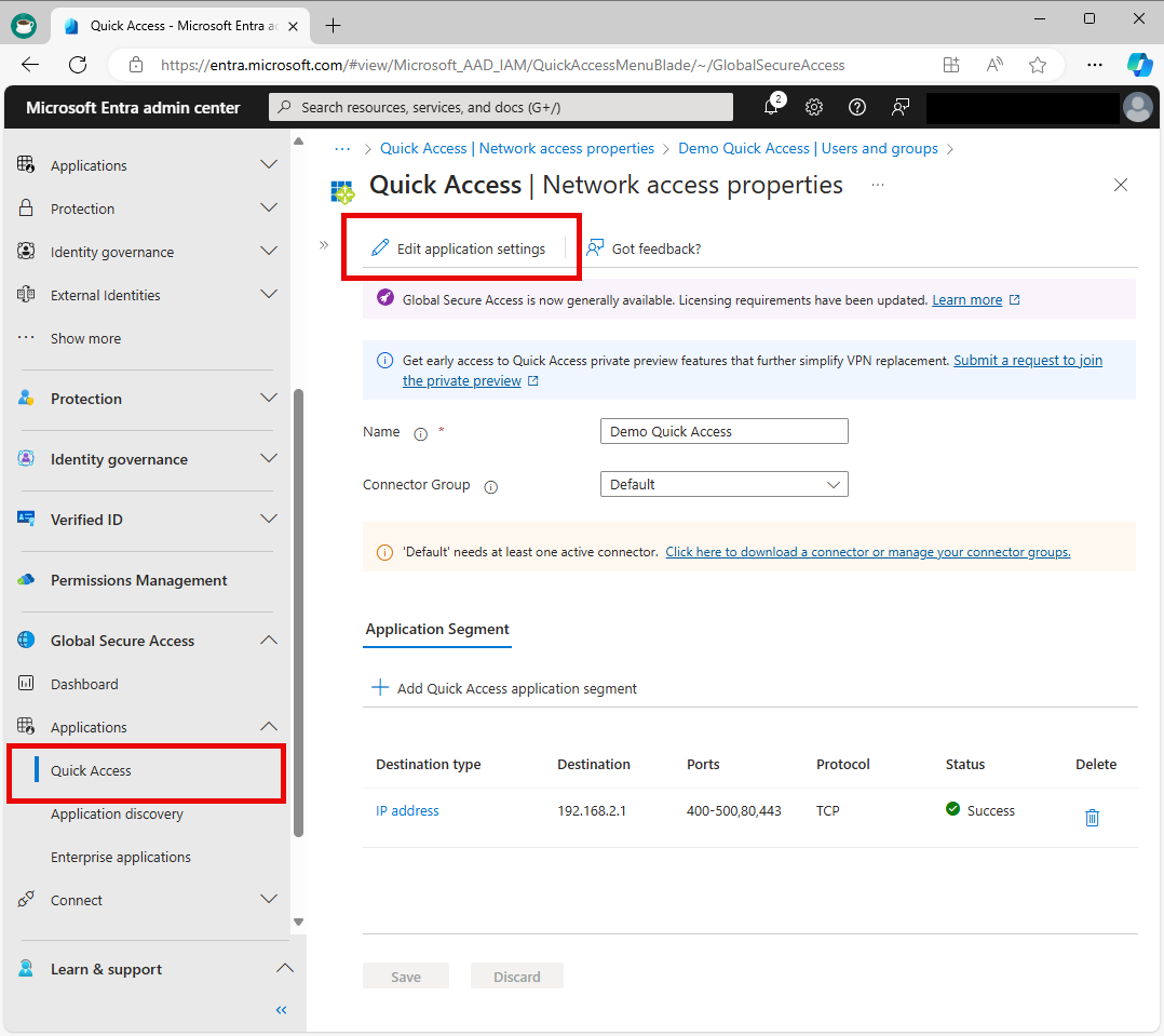 Captura de tela da opção de editar as configurações do aplicativo.