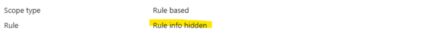 Captura de tela das informações de atributo ocultas.