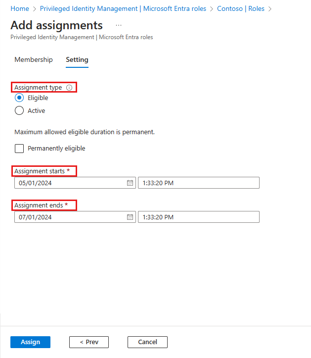 Captura de tela mostrando as configurações de associações – data e hora.