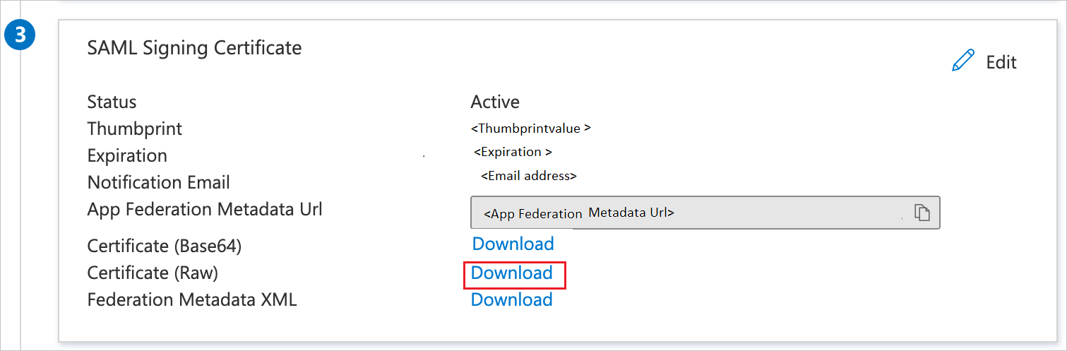 Captura de tela que mostra o link de download do Certificado.