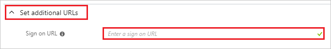 Captura de tela que mostra Definir URLs adicionais, em que você pode inserir uma URL de Logon.