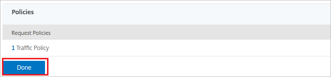 Captura de tela da configuração do conector SAML do Citrix ADC para Microsoft Entra – Painel Políticas.