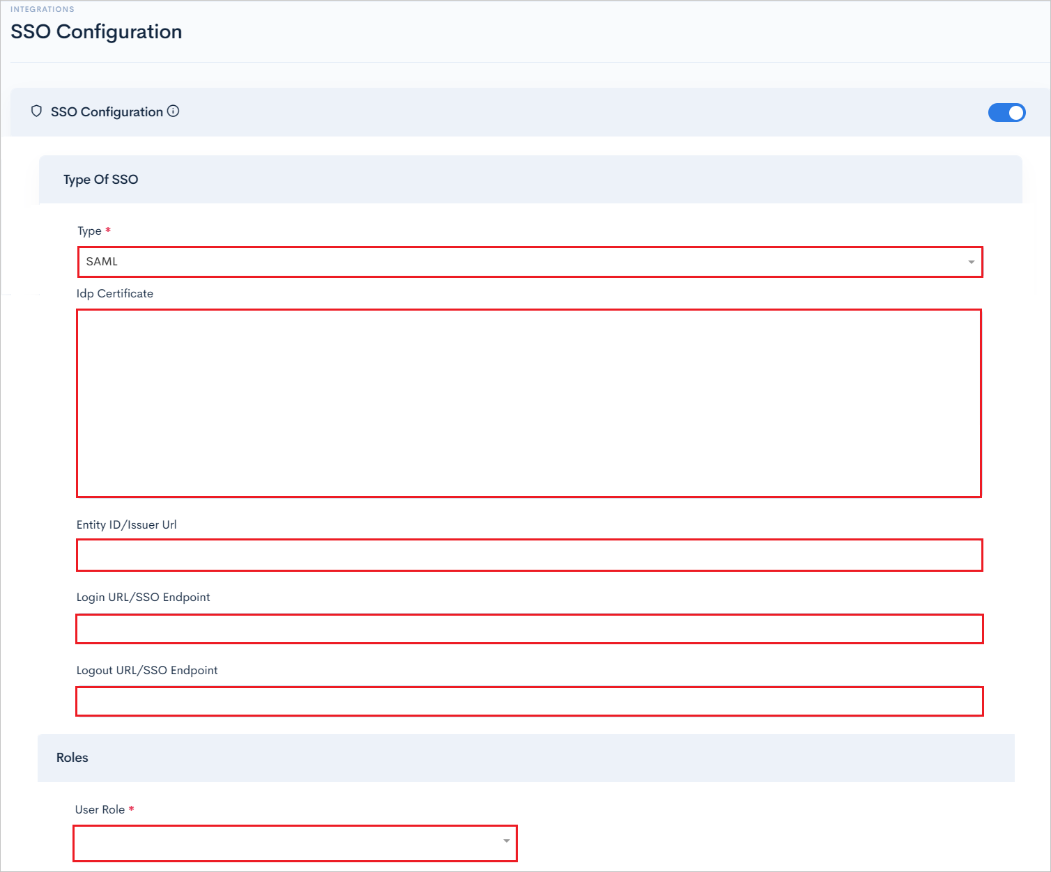 Captura de tela que mostra as Definições de Configuração.