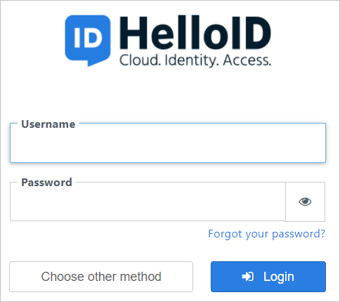 Entrada de administrador do HelloID