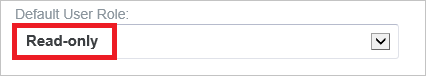 Screenshot shows Default User Role, which is Read-only.