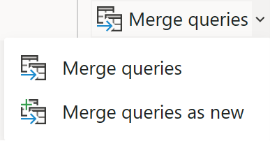 Captura de tela do ícone de transformação Mesclar consultas.