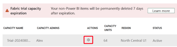 Captura de tela da guia Avaliação no portal de administração.