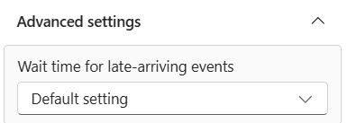 Captura de tela do painel Condições rolada para as opções de configurações avançadas.