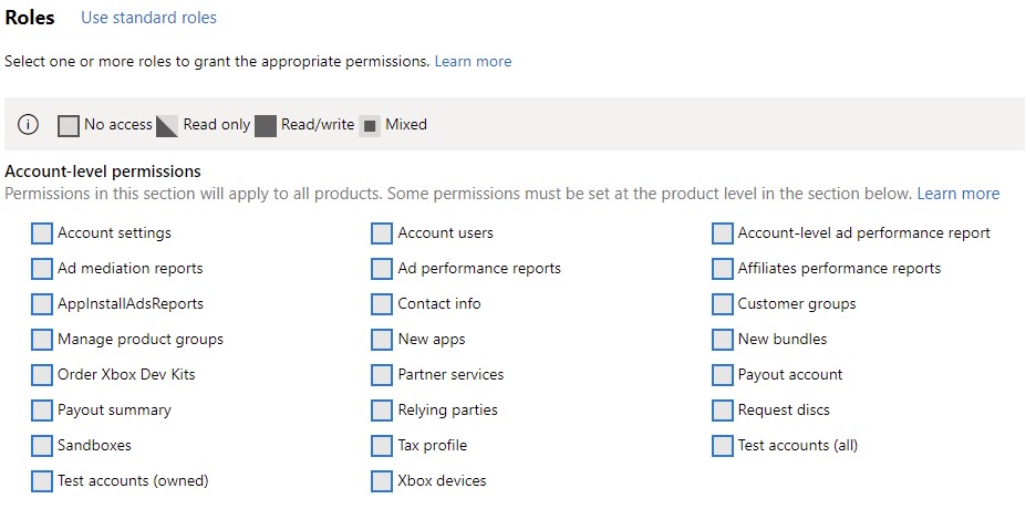 Partner Center granular permissions