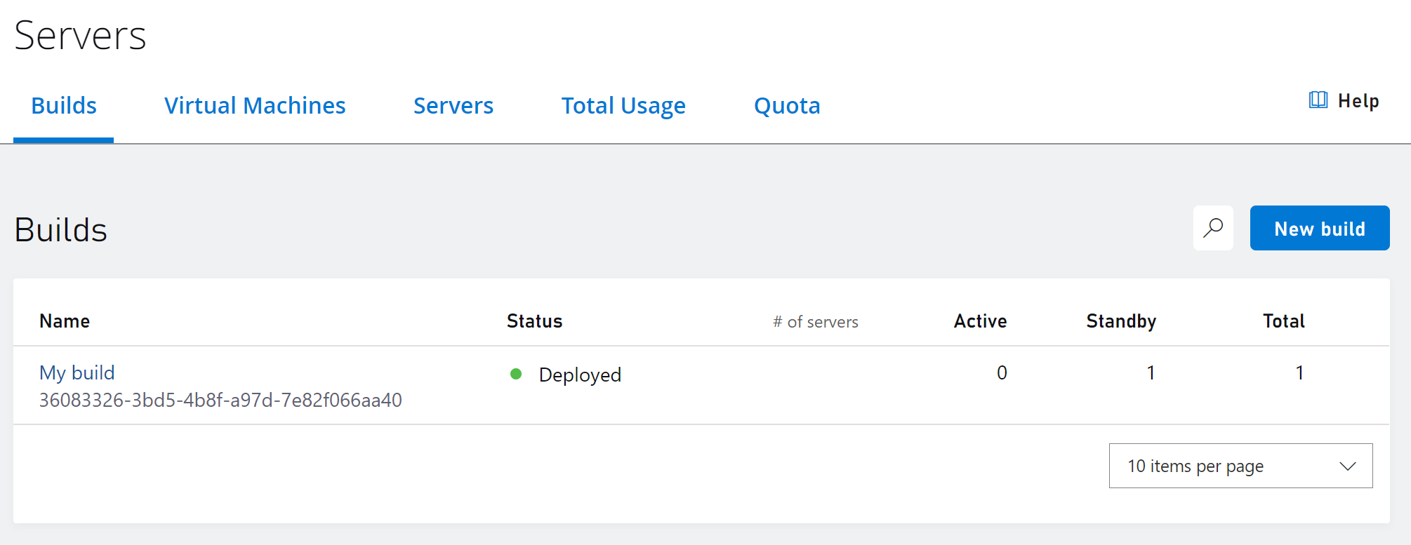 Successful deployment of build with standby machines