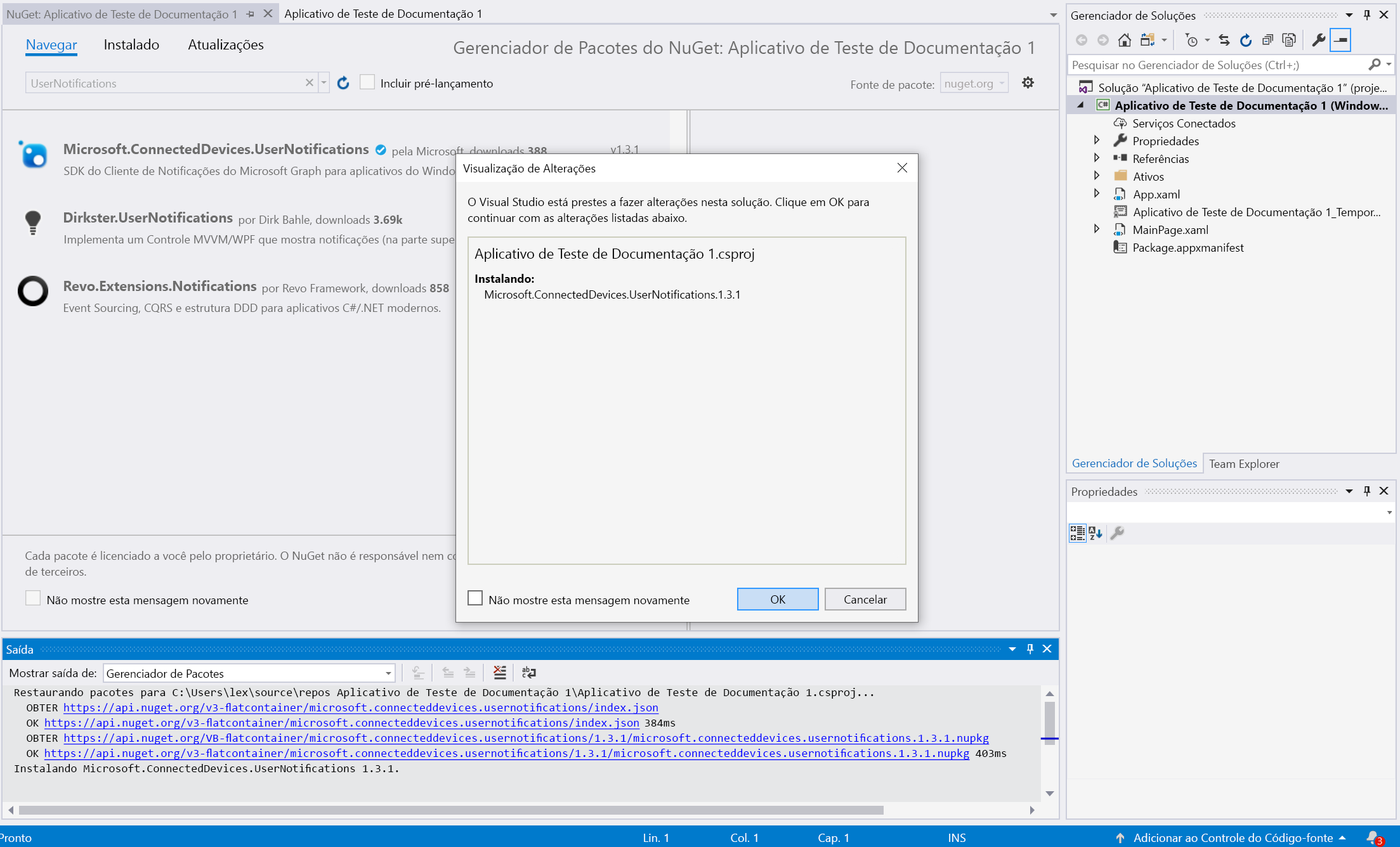 Instalar pacotes do NuGet