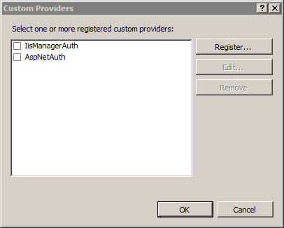 Screenshot of an empty Custom Providers dialog.