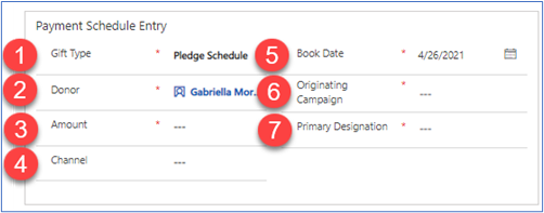 Work with the Payment Schedule Entry fields.