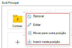 Captura de ecrã que mostra como mover as suas aplicações e pastas para diferentes localizações em dispositivos dedicados do Android Enterprise em execução no modo de várias aplicações no Microsoft Intune.