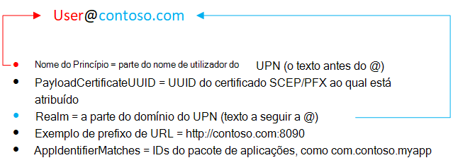 Atributo SSO de Nome de Utilizador do iOS/iPadOS no Microsoft Intune