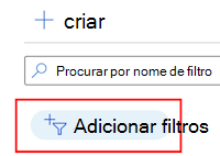 Captura de ecrã que mostra como adicionar um filtro para filtrar a lista de filtros existente no Microsoft Intune.