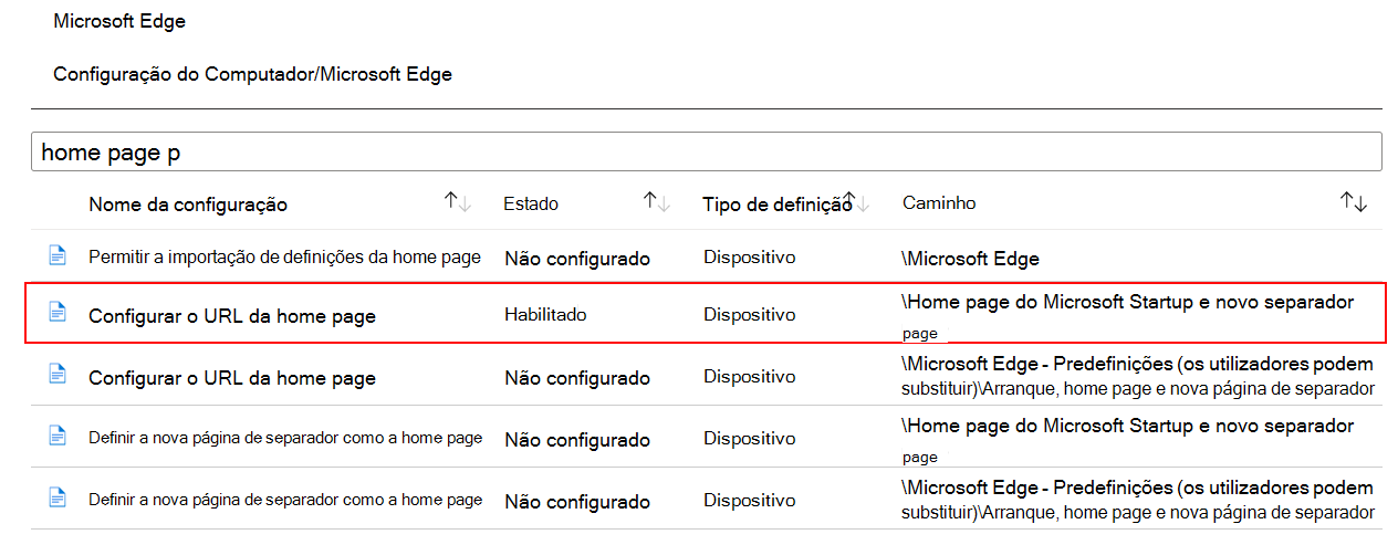 Captura de ecrã a mostrar Quando configura uma definição do ADMX, o estado é apresentado como ativado no Microsoft Intune e Intune centro de administração.