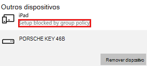 Dispositivo bloqueado pela política de grupo.