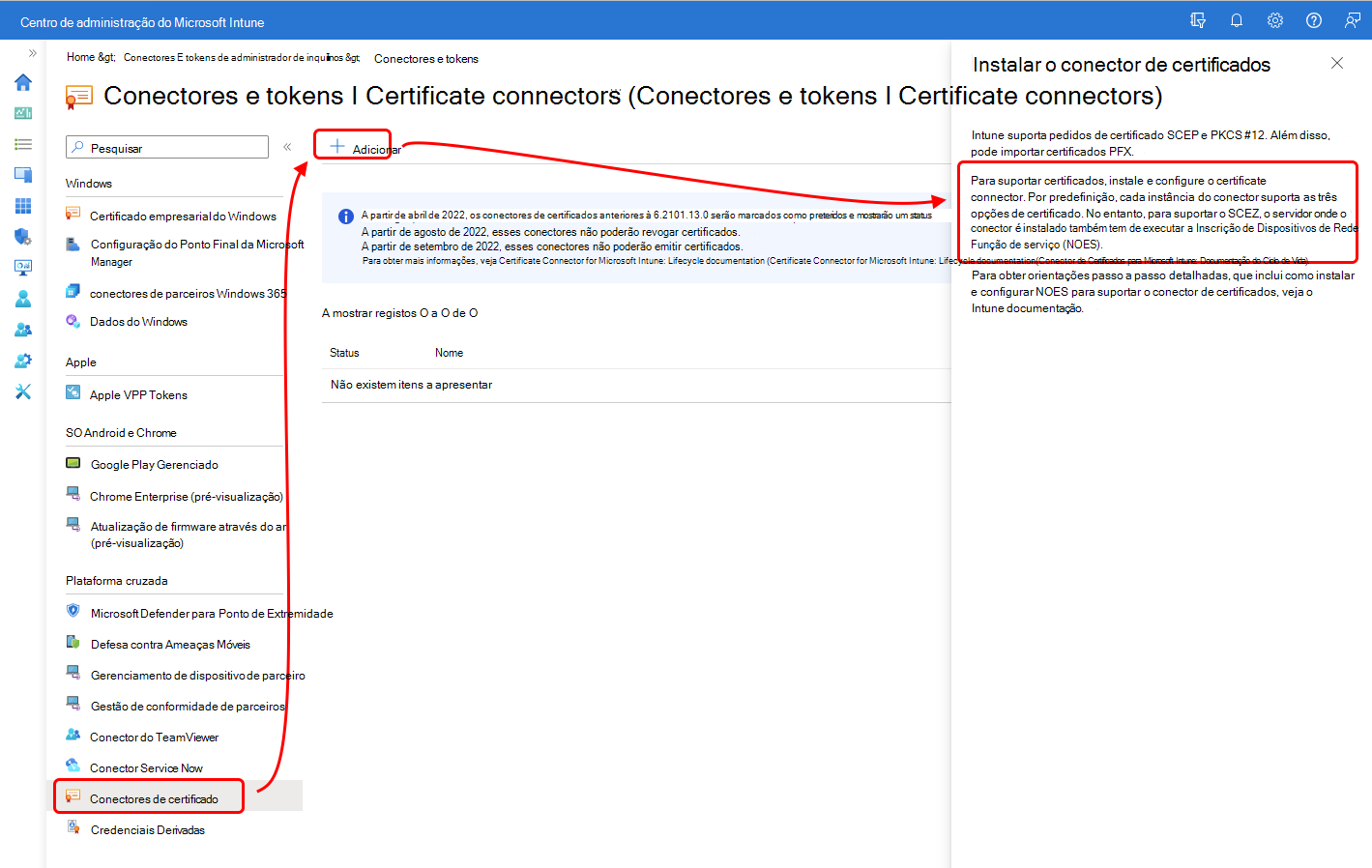 Baixe o software do conector de certificado.