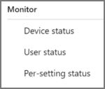 Ver as opções de monitoramento diferentes para um perfil de linhas de base de segurança