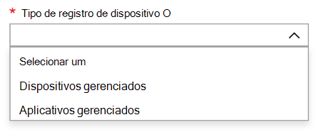 Tipo de registro de dispositivo