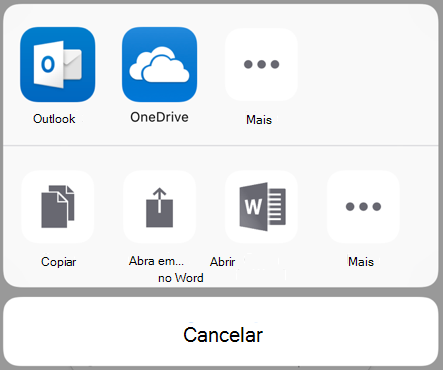 Partilhar dados – nova IU de partilha do iOS