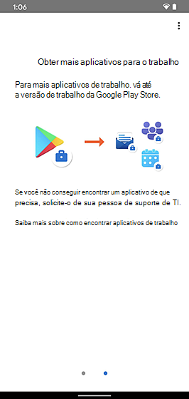 Captura de ecrã do ecrã Obter mais aplicações para o trabalho Portal da Empresa.