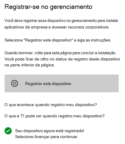 A captura de tela mostra o aplicativo Portal da Empresa para o iOS/iPadOS antes da atualização, texto anterior.