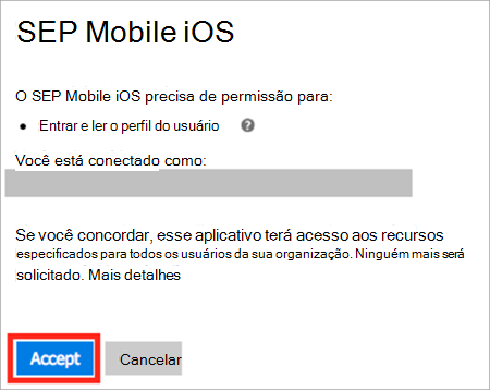 Imagem do prompt de logon do Intune do aplicativo iOS/iPadOS