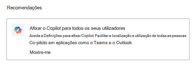 Captura de ecrã a mostrar a mensagem de pop-up para afixar o Copilot para todos os utilizadores.